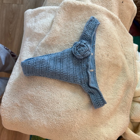 Blue Crochet Bikini Top - Picture 5 of 7